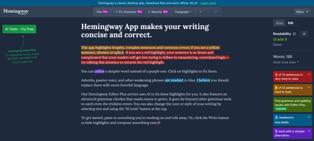 Hemingway App